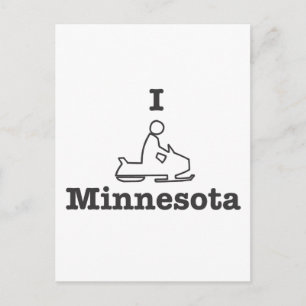 I Snowmobile Minnesota Postcard