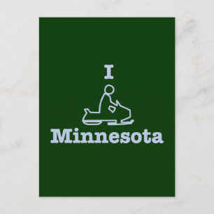 I Snowmobile Minnesota Postcard