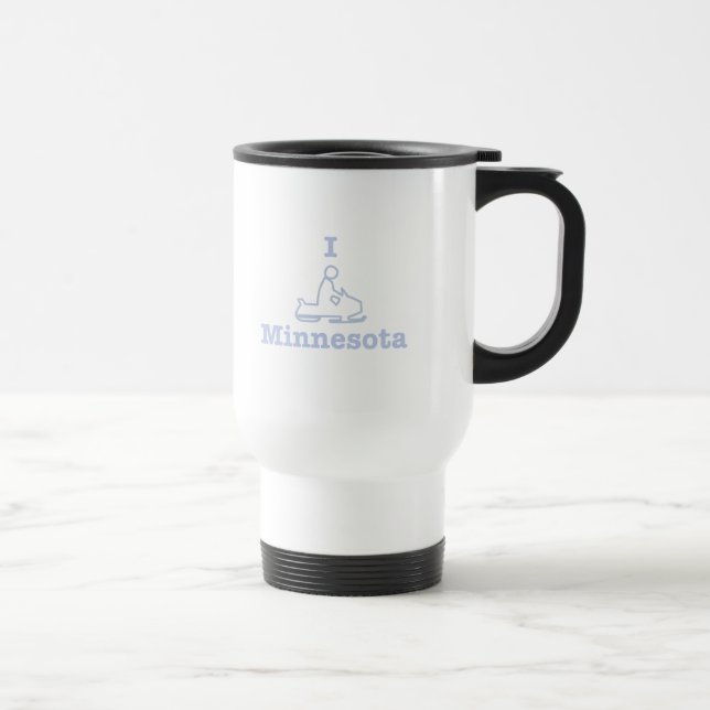 I Snowmobile Minnesota Travel Mug (Right)
