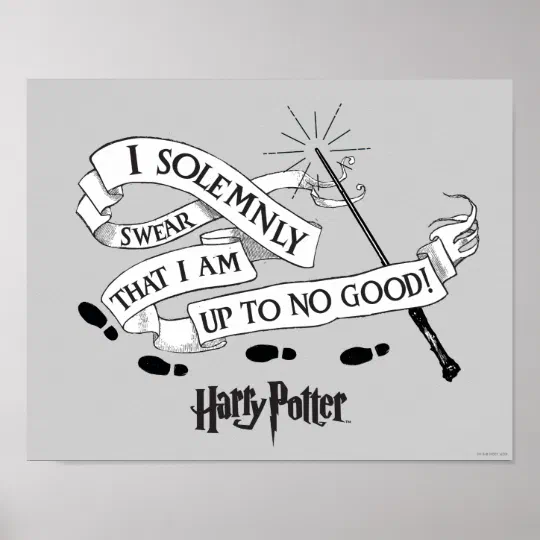 'I solemnly swear that i am up to no good' Felt cover A5
