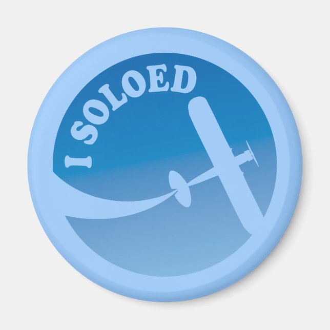 I Soloed & Airplane Graphic Magnet (Front)