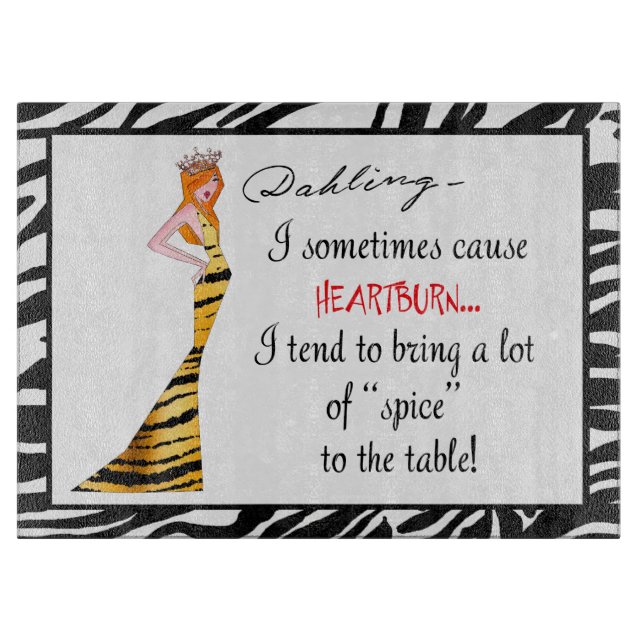 "I Sometimes Cause Heartburn..." Cutting Board (Front)