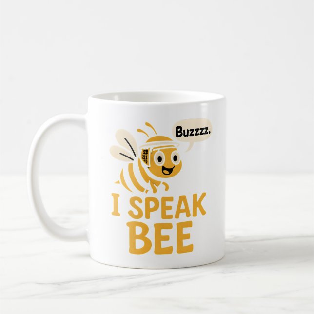I Speak Bee Beekeeper Humor Coffee Mug (Left)