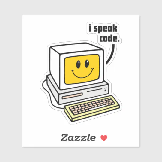 i speak computer code sticker