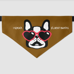 I speak Fluent Barks French Bulldog Pet Bandana Collar