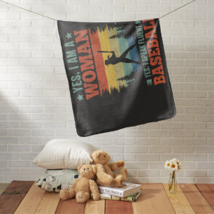I Speak Fluent Baseball Female Player Fan Baby Blanket