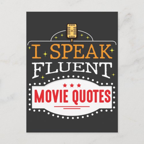I Speak Fluent Movie Quotes Film Cinema Nights Postcard