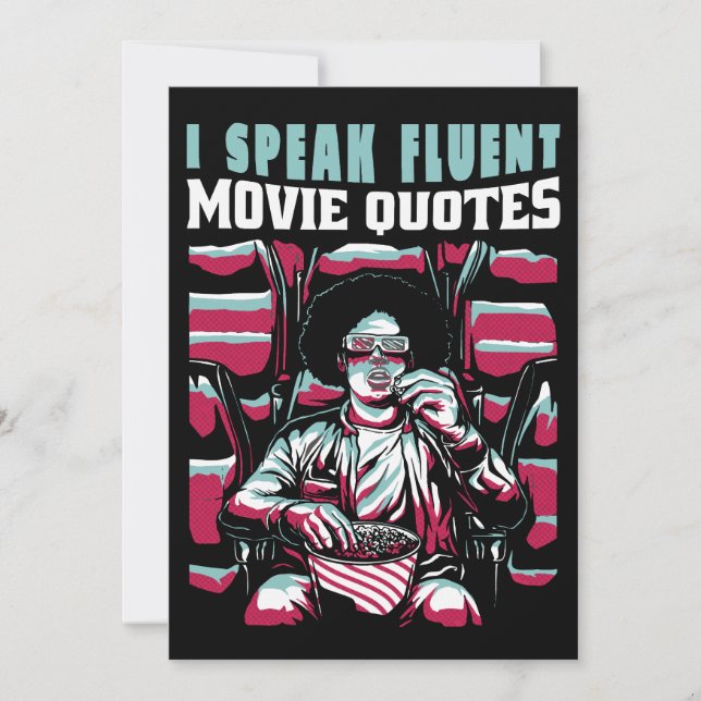 I speak fluent movie quotes invitation (Front)