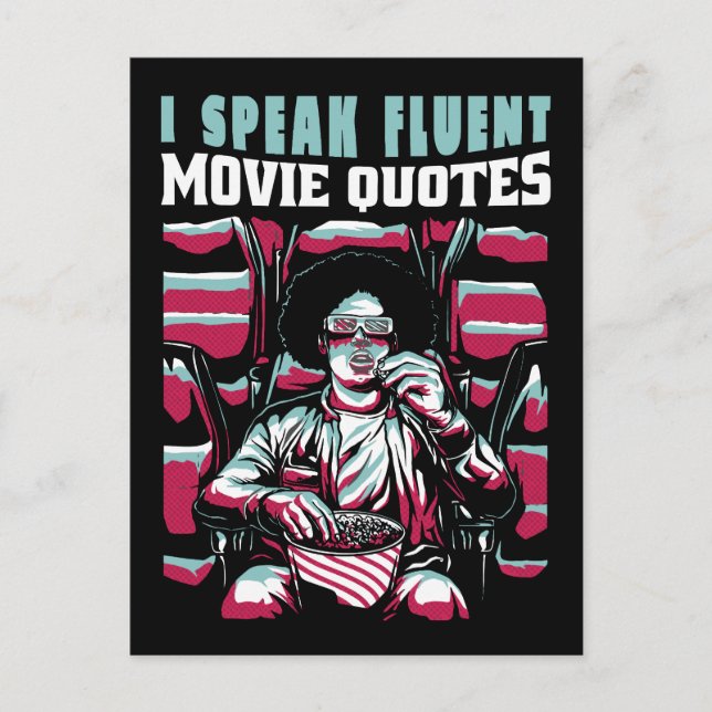 I speak fluent movie quotes postcard (Front)