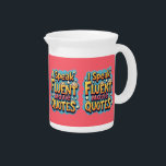 I Speak Fluent Movie Quotes Retro Pop Art Beverage Pitcher<br><div class="desc">This playful "I Speak Fluent Movie Quotes" design is perfect for cinephiles and pop culture enthusiasts who live and breathe iconic film lines. With bold, vintage cartoon-style typography and a vibrant retro aesthetic, this piece bursts with energy and nostalgia. The bright colors and dynamic shading give it a fun, comic...</div>