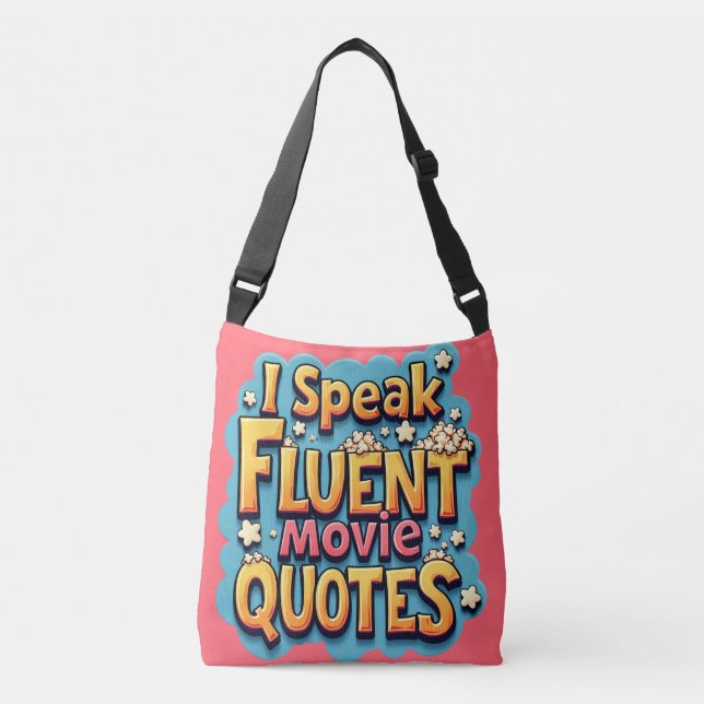 I Speak Fluent Movie Quotes Retro Pop Art Crossbody Bag (Front)