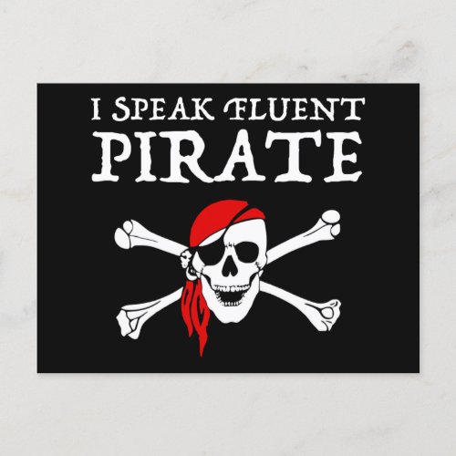 I Speak Fluent Pirate Postcard