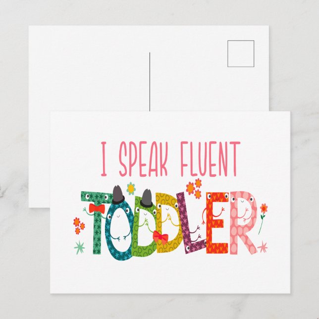 I Speak Fluent Toddler - Mom, Daycare Teacher Gift Postcard (Front/Back)