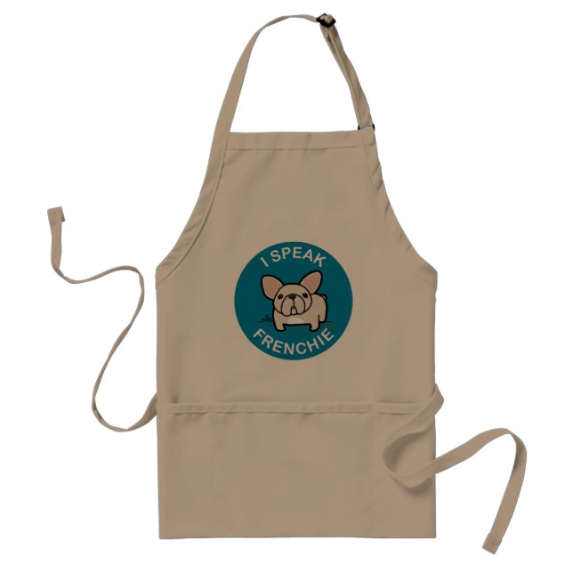 I Speak Frenchie - Blue Adult Apron (Front)