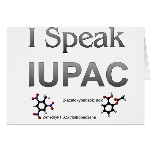 I Speak IUPAC Chemistry Nomenclature (Front Horizontal)