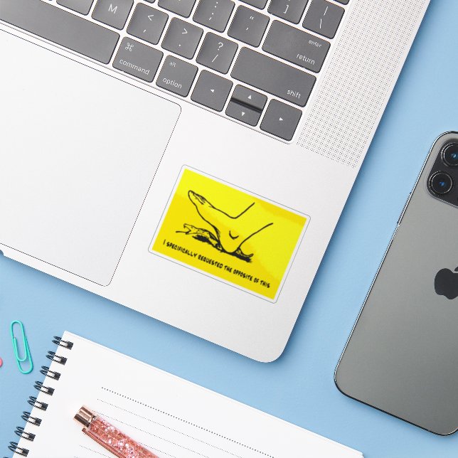 I specifically requested the opposite of this Meme Sticker (Laptop w/ iPhone)