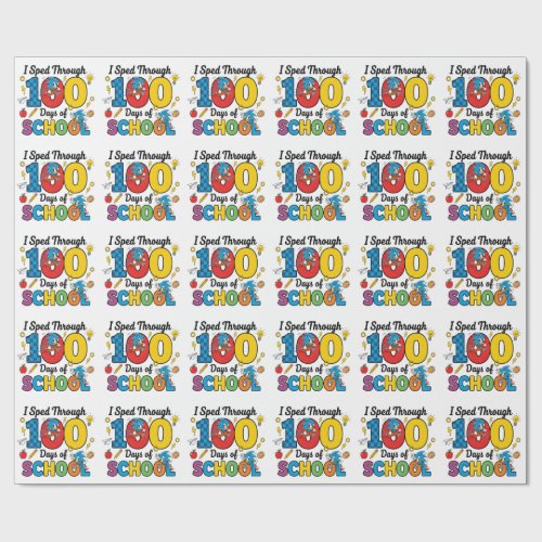 I Sped Through 100 Days of School Boys Gamer Wrapping Paper