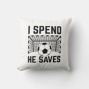 I Spend He Saves Throw Pillow