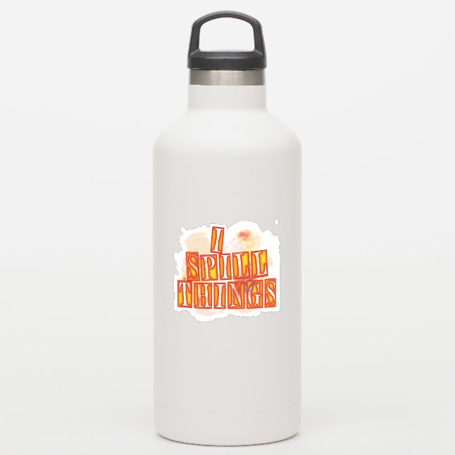 I Spill Things contour sticker humor gift (Waterbottle)