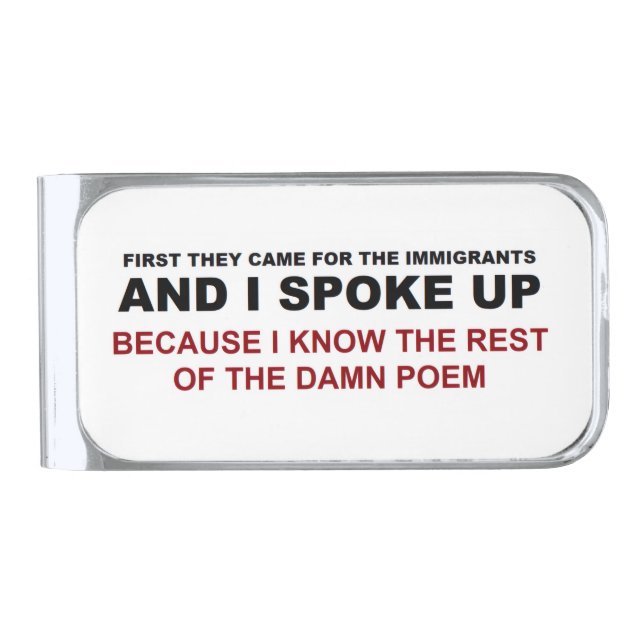 I Spoke Up Silver Finish Money Clip (Front)