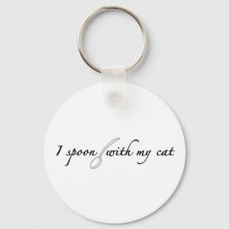 I Spoon With My Cat Keychain