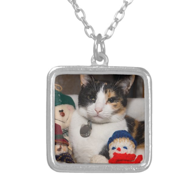 I Spy A Calico Silver Plated Necklace (Front)