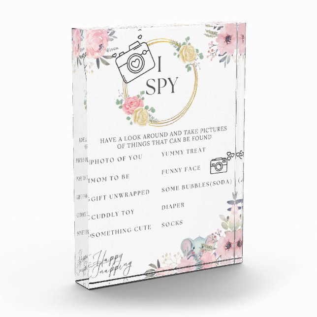 I Spy Baby Shower Game Photo Block (Left)