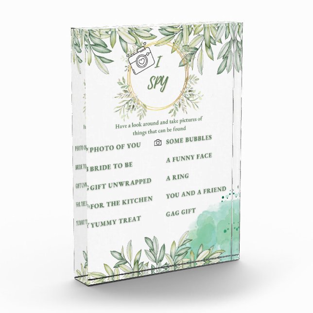 I Spy Bridal Shower Game Photo Block (Left)