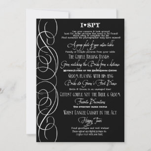 I Spy Heart Typographic Photo Reception Game Cards