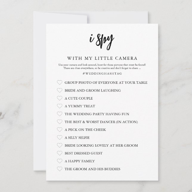 I Spy Wedding Game Card (Front)