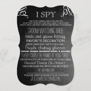 I Spy Wedding Game Chalkboard Edition Brackets Invitation
