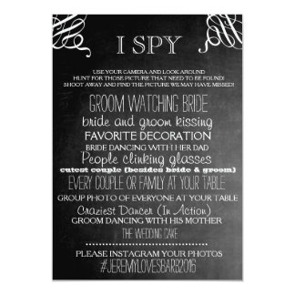I Spy Wedding Game Chalkboard Edition Card