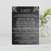 I Spy Wedding Game Chalkboard Edition Invitation (Standing Front)