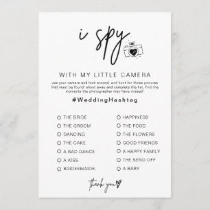 I Spy wedding Game for Reception Photo Hunt Game Program