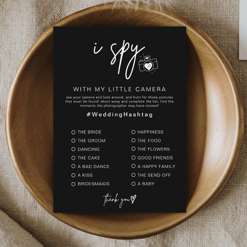 I Spy wedding Game for Reception Photo Hunt Game Program