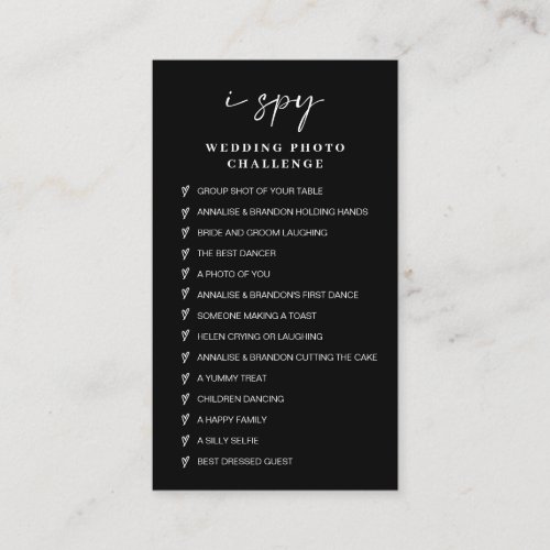 I Spy Wedding Game  Share The Love QR Code Enclosure Card