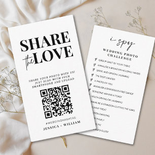 I Spy Wedding Game Share The Love QR Code Enclosure Card