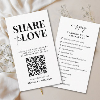 I Spy Wedding Game | Share The Love QR Code Enclosure Card
