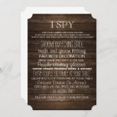 I Spy Wedding Game Wood Rustic Photography Invitation (Front/Back)