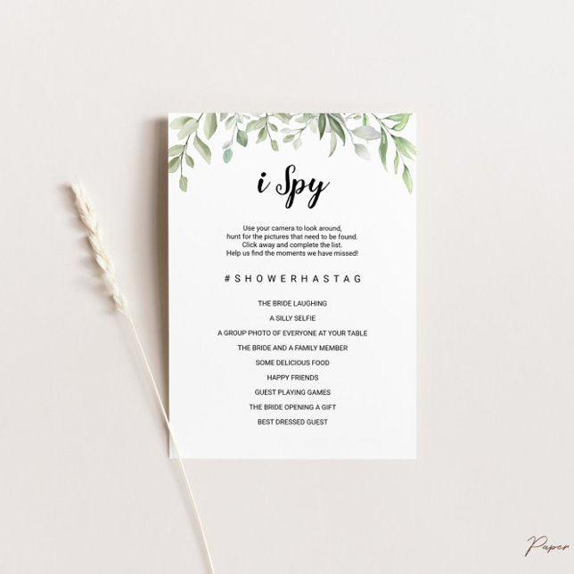 I spy Wedding or Bridal Shower Game Card (Creator Uploaded)