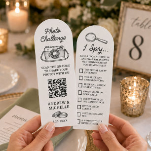 I Spy Wedding Photo Scavenger Hunt Game Cards Bookmarks