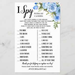 I Spy wedding reception game english spanish card Flyer