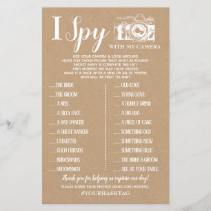 I Spy wedding reception game english spanish game