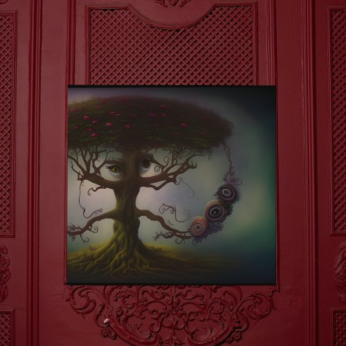 I Spy With My Big Eye _ Surreal Tree AI Art Poster