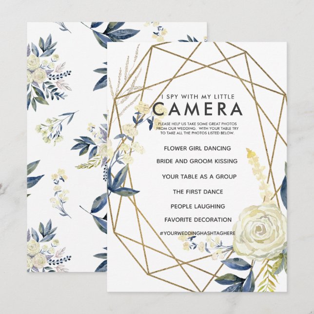 I Spy With My Little Camera Wedding Game Invitation (Front/Back)