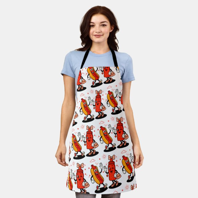 I Squirt On Juicy Wieners Adult Humor Funny Apron (Worn)