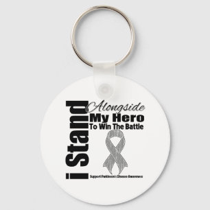 I Stand Alongside My Hero Parkinson's Disease Keychain