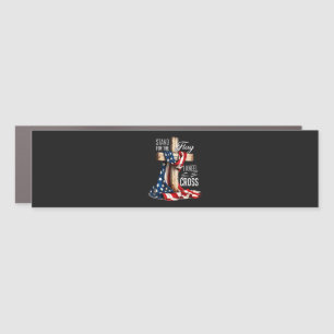 I Stand For The Flag And Kneel For The Cross Car Magnet