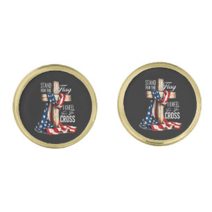 I Stand For The Flag And Kneel For The Cross Cufflinks