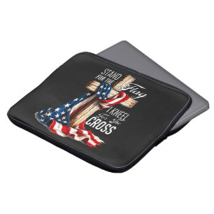 I Stand For The Flag And Kneel For The Cross Laptop Sleeve
